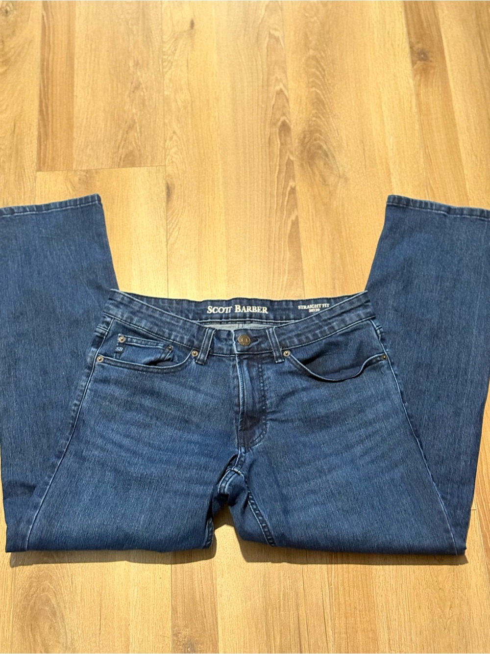 Scott Barber Men’s Straight Jeans in Dark Blue